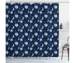 Mystical Sky Sun Stars Shower Curtain