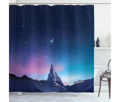 Aurora Borealis Mountain Shower Curtain