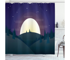 Night Forest Starry Sky Shower Curtain