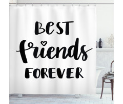 Monochrome Love Forever Shower Curtain