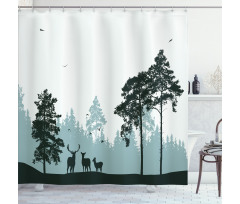 Forest Silhouette Art Shower Curtain