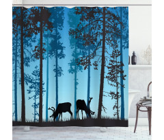 Wild Animal Elk Forest Shower Curtain