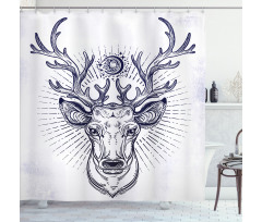 Reindeer Head Sketch Shower Curtain