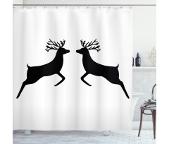 Reindeer Silhouette Shower Curtain