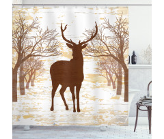 Rustic Silhouette Art Shower Curtain