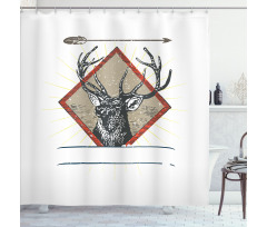 Hipster Wild Antler Shower Curtain