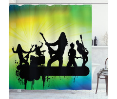 Energetic Rock Band Shower Curtain