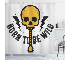 Born to Be Wild Words Shower Curtain