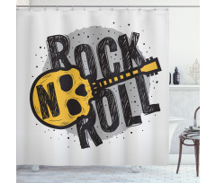 Skull Shaped Guitar Shower Curtain