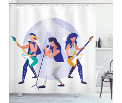 Band Playing Guitars Shower Curtain