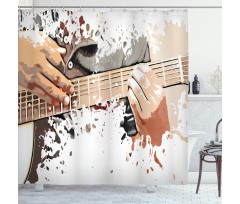 Man Playing Guitar Shower Curtain