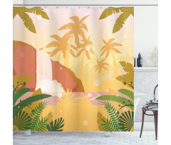 Soft Tropical Paradise Shower Curtain