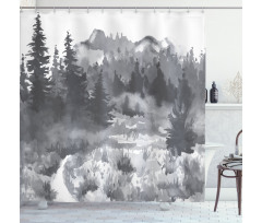 Watercolor Woodland Shower Curtain