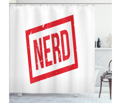 Nerd Wording Grunge Style Shower Curtain