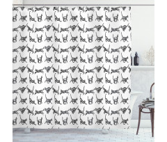 Cat Lover Art Playful Pets Shower Curtain