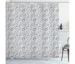 Outline Chamomiles Shower Curtain