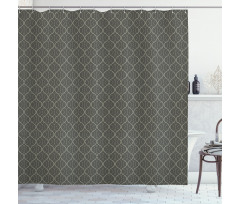 Funky Wavy Dotted Lines Shower Curtain