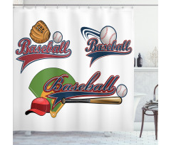Baseball Mitt Ball Shower Curtain