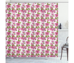 Blooming on Geometric Shower Curtain