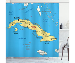 Republic of Cuba Modern Shower Curtain