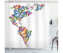 America World Love Map Shower Curtain