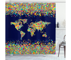 Mosaics Tiles Global Shower Curtain