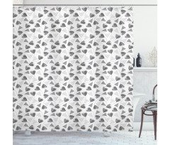 Dotted Triangles and Flowers Shower Curtain