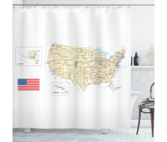 USA Detailed Country Map Shower Curtain