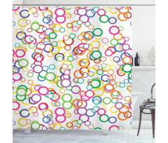Colored Geometric Circle Shower Curtain