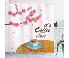 Cherry Blossom and Cup Shower Curtain