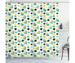 Monstera Leaves Parrots Shower Curtain