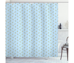 Minimal Avian Pattern Shower Curtain