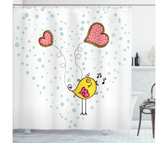 Love Bird Heart Shower Curtain