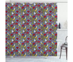 Leaf Banana Eye and Avian Shower Curtain