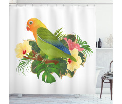 Exotic Agapornis Parrot Shower Curtain