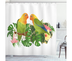 Parrot Botanical Branch Shower Curtain