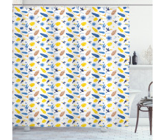 Exotic Toucans Leaves Shower Curtain