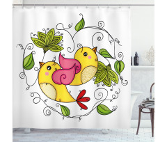 Love Avian Floral Art Shower Curtain