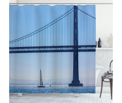 Sailboat from Pier 7 Shower Curtain