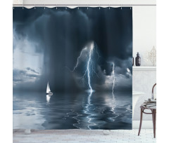 Yacht at the Ocean Shower Curtain