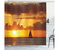 Ocean Boat Freedom Theme Shower Curtain