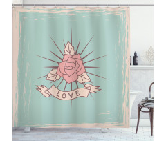 Vintage Rose and Love Shower Curtain