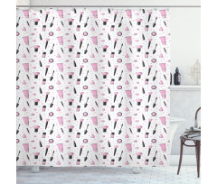 Makeup Supplies Shower Curtain