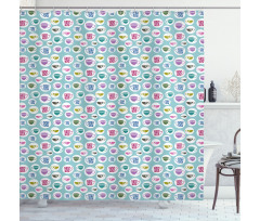 Various Cups and Mugs Shower Curtain