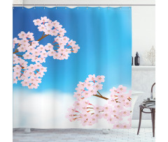 Cherry Blossom Sky Shower Curtain