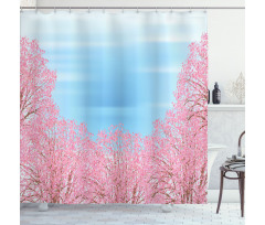 Pinkish Blossom Trees Shower Curtain