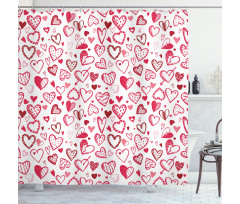 Valentine Hearts Arrow Shower Curtain