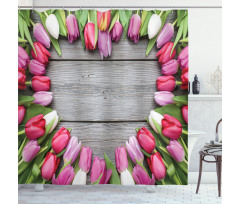 Frame of Fresh Tulips Shower Curtain