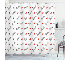 Love Valentines Day Shower Curtain