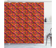 Abstract Floral Doodle Shower Curtain